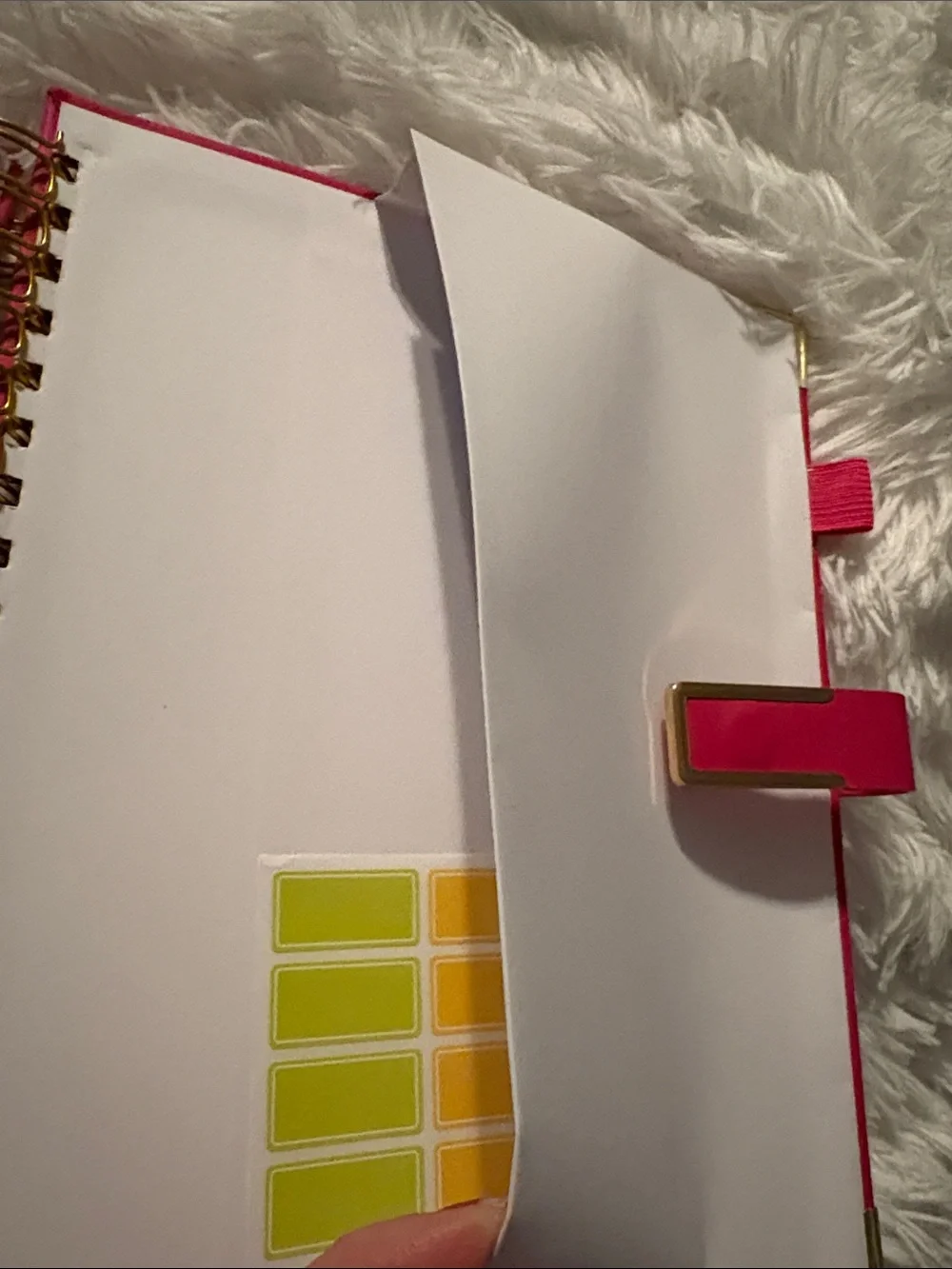Hot Pink Notes Spiral Notebook with Gold Accents -
